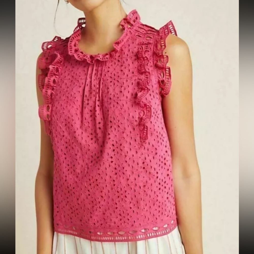 Anthropologie Tilly Eyelet Blouse by Maeve